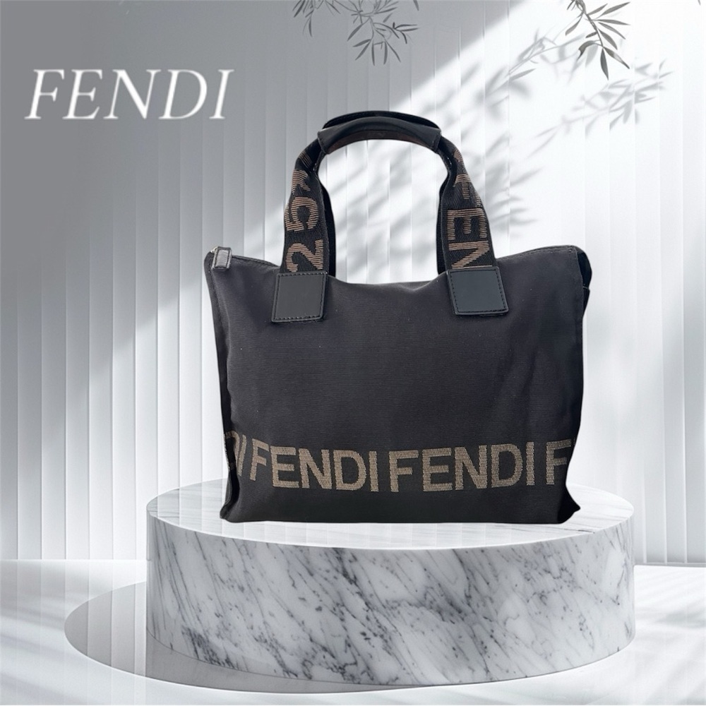 FENDI Zucca Logo Canvas Tote Bag PM
